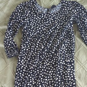 Who What Wear Navy and White Polka Dot Maxi Dress